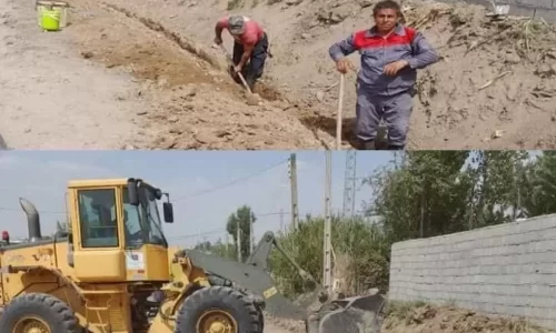 زمینی کردن شبکه کابل مخابرات روستای مالای شیخ